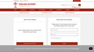 Login/Register - WRU Store - Welsh Rugby Union