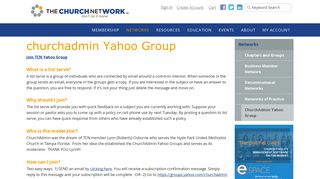 ChurchAdmin Yahoo Group - The Church Network