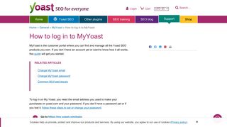 How to log in to MyYoast - Yoast Knowledge Base