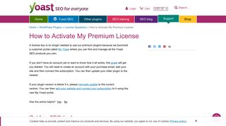 How to Activate My Premium License - Yoast Knowledge Base