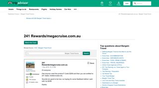 241 Rewards/megacruise.com.au - Bargain Travel Forum - TripAdvisor