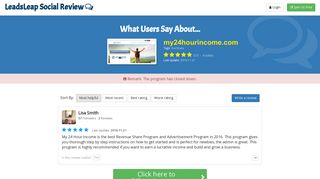 My24hourincome.com Review - What Users Say? - LeadsLeap