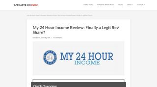 My 24 Hour Income Review: Finally a Legit Rev Share?