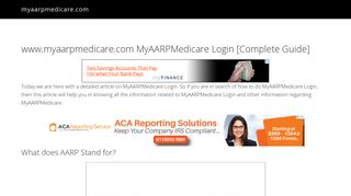 myaarpmedicare.com | MyAARPMedicare Login Guide