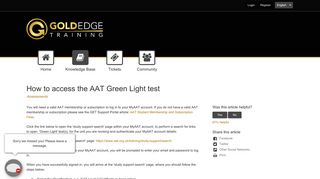 How to access the AAT Green Light test - Gold Edge Training Ltd.