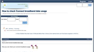 How to check Connect broadband data usage - Unp.Me