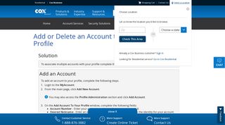 Add or Delete an Account to Your MyAccount Profile - Cox