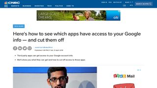 How to stop apps from accessing my Google info - CNBC.com