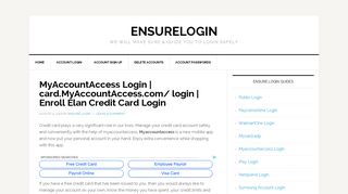 MyAccountAccess Login | | Elan Credit Card Login | Myaccountaccess