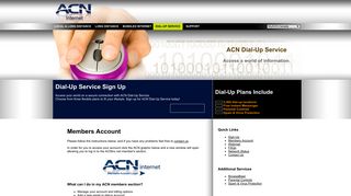 Members Account - ACN Dial-Up Internet Service