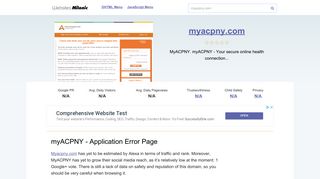 Myacpny.com website. MyACPNY - Application Error Page.
