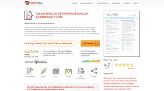 Fillable Online MyACUVUE REWARDS MAIL IN SUBMISSION FORM ...