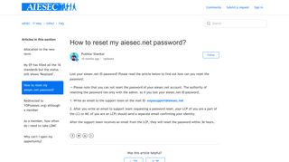 How to reset my aiesec.net password? – AIESEC - IT Help