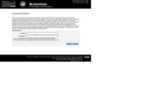 My AmeriCorps - Password Reset