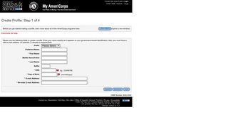 My AmeriCorps - Registration