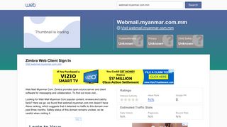 Everything on webmail.myanmar.com.mm. Zimbra Web Client Sign In.