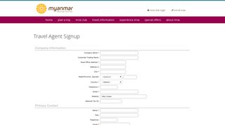 Travel Agent Signup - Myanmar National Airlines