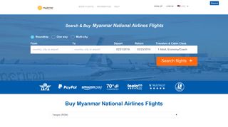 Myanmar National Airlines | Book Flights and Save
