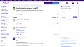 radioshack employee help?? | Yahoo Answers