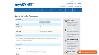 Sign Up - myASP.NET