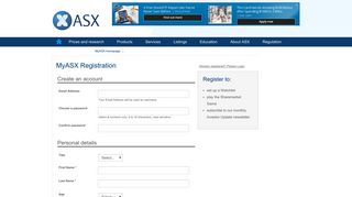 MyASX Registration - ASX