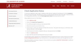 Check Application Status | Undergraduate Admissions | The University ...