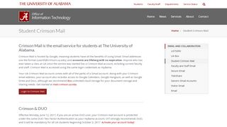 Student Crimson Mail – Office of Information Technology | The ...