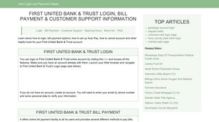 First United Bank & Trust Login, Bill Payment & Customer Support ...