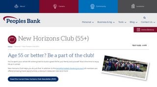 New Horizons Club | 55+ Club | Peoples Bank