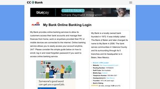 My Bank Online Banking Login - CC Bank