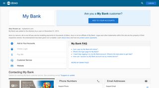 My Bank: Login, Bill Pay, Customer Service and Care Sign-In - Doxo