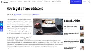 Free Credit Report | Know & Improve Your Credit Score at Bankrate.com
