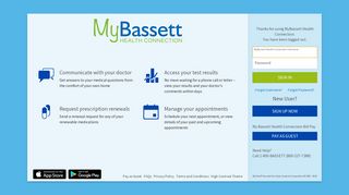 MyBassett Health Connection - Login Page - Website analytics by ...