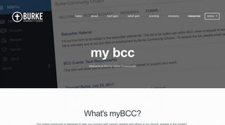 Burke Community Church | My BCC