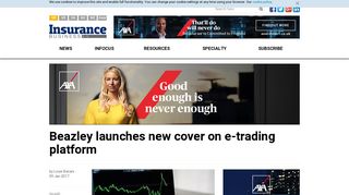 Beazley launches new cover on e-trading platform | Insurance Business