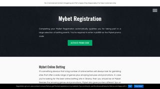 MyBet Registration Ghana January 2019 | Sign Up At Mybet.Com