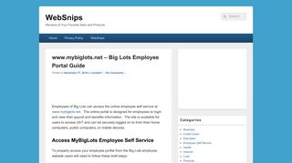 www.mybiglots.net - Big Lots Employee Portal Guide - Websnips