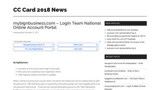 mybignbusiness.com - Login Team National Online Account Portal |