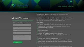 Virtual Terminal, Online POS | Versatile Merchant Solutions