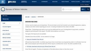 BMV: Driver Record - IN.gov