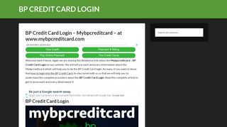 BP Credit Card Login - My BP Credit Card Login [www.mybpstation.com]