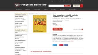 Emergency Care, 13th Ed. includes MyBRADYLab Access Code