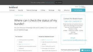 Where can I check the status of my bundle? - Bitebird