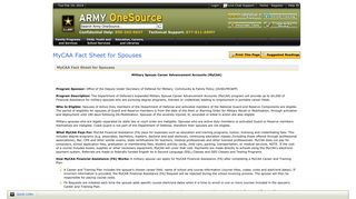 MyCAA Fact Sheet for Spouses - Army OneSource