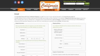 Online Driver's Permit - Enroll - MyCaliforniaPermit.com