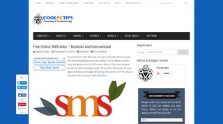 Free Online SMS sites - National and International