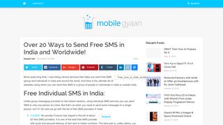 20+ Ways to Send Free SMS in India and worldwide - Mobile Gyaan