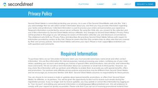 Privacy Policy | Second Street