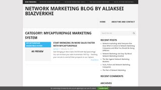 Mycapturepage marketing system Archives - Network marketing blog ...