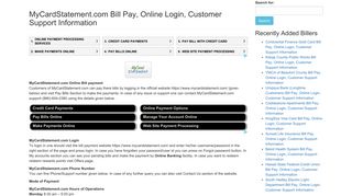 MyCardStatement.com Bill Pay, Online Login, Customer Support ...